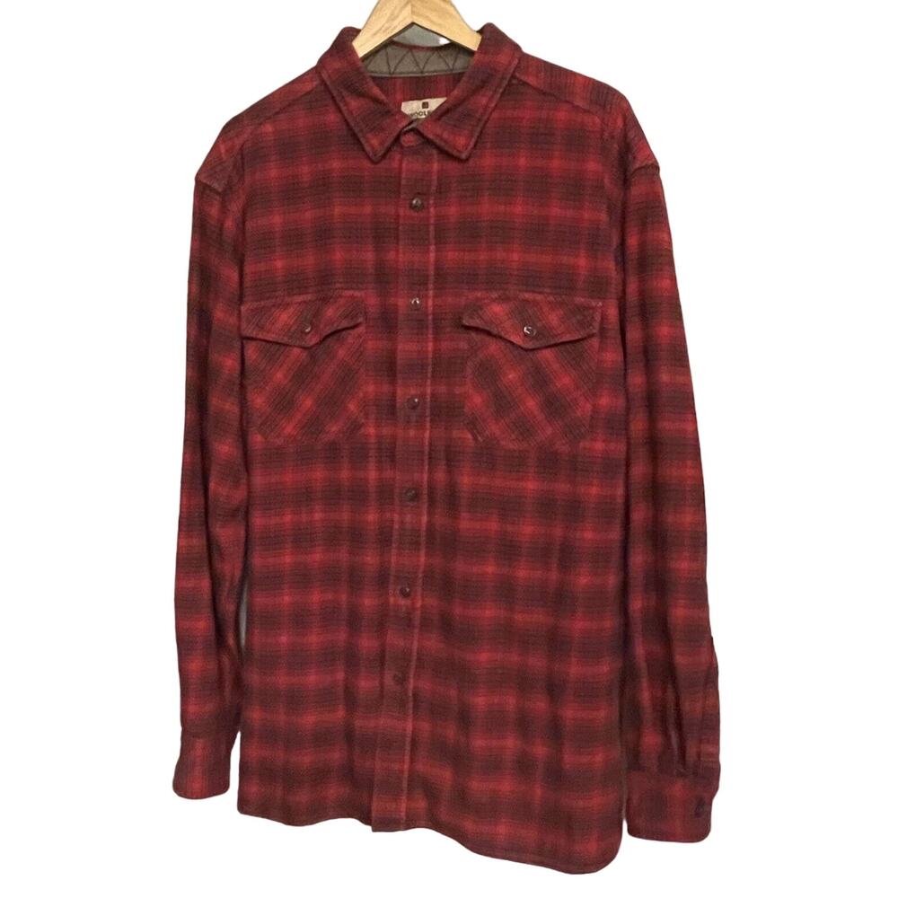 Woolrich Flannel Shirt Plaid‎ Button Down Heavy weight Mens XL